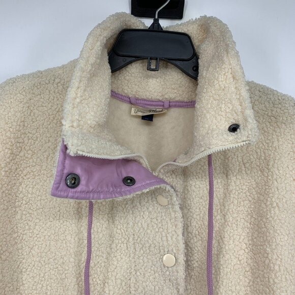 Universal Thread Pullover Faux Sherpa Button Snap Cream Sweatshirt - Picture 4 of 10